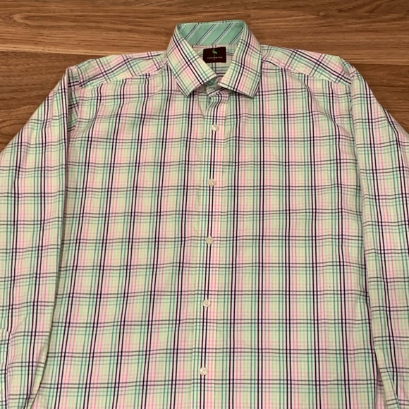 Tailorbyrd Multi Color Striped Dress Shirt Size L - Picture 4 of 5